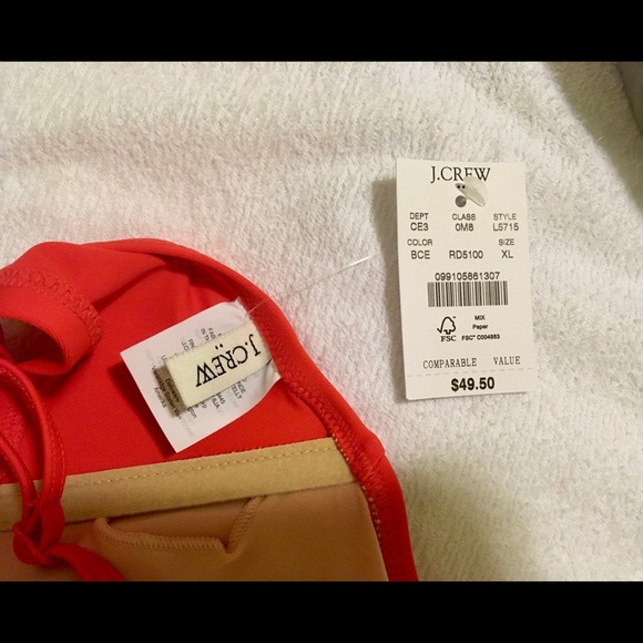J Crew Red Ruffle Scoop-neck Bikini Top - Picture 5 of 5